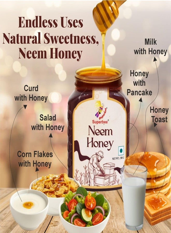 Superbee Neem Honey 500 gm & Propolis Toothpaste 100 gm | Pure Natural Neem Honey with Herbal Ayurvedic Toothpaste for Immunity & Oral Care - Image 2